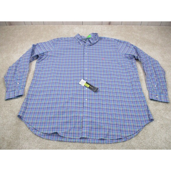 Ralph Lauren Other - Ralph Lauren Shirt Men 3XLT Tall Blue Pink Plaid Cotton Preppy Casual Button Up